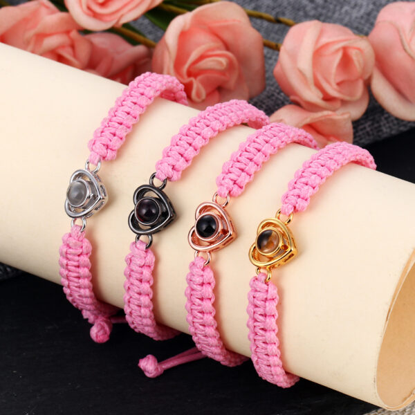 Pulsera tejida de corazón - Imagen 4