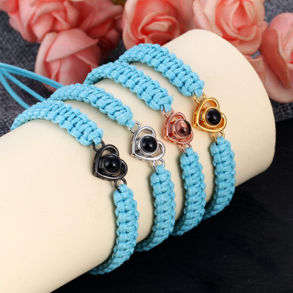 Pulsera tejida de corazón - Imagen 2