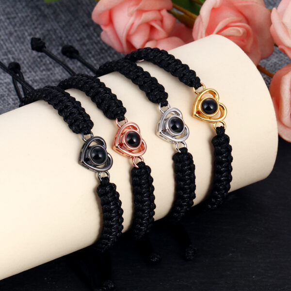 Pulsera tejida de corazón - Imagen 3