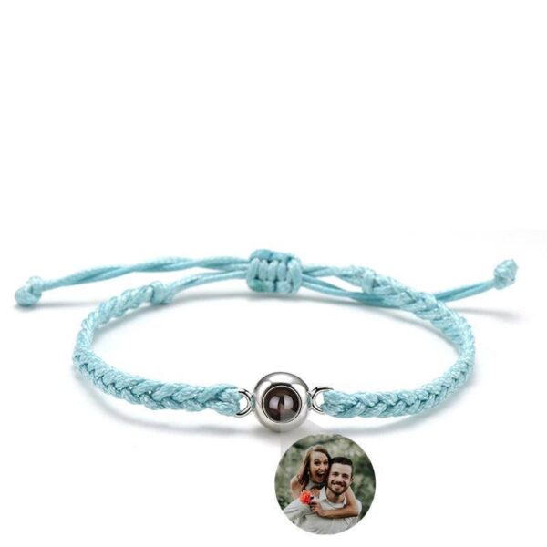 Pulsera tejida con dije redondo - Imagen 3