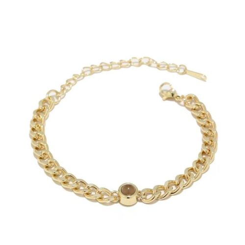 Pulsera de cadena barbada oval
